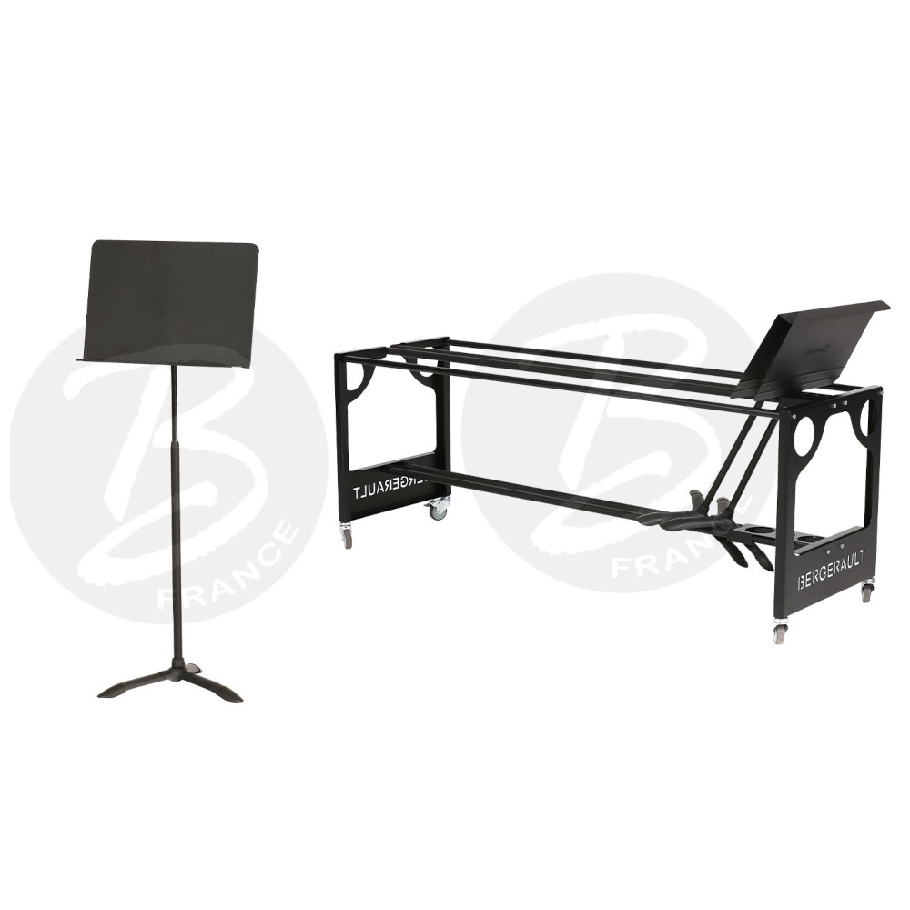 bergerault-bp1-lot-de-20-pupitres-musique-chariot-de-stockage image 1