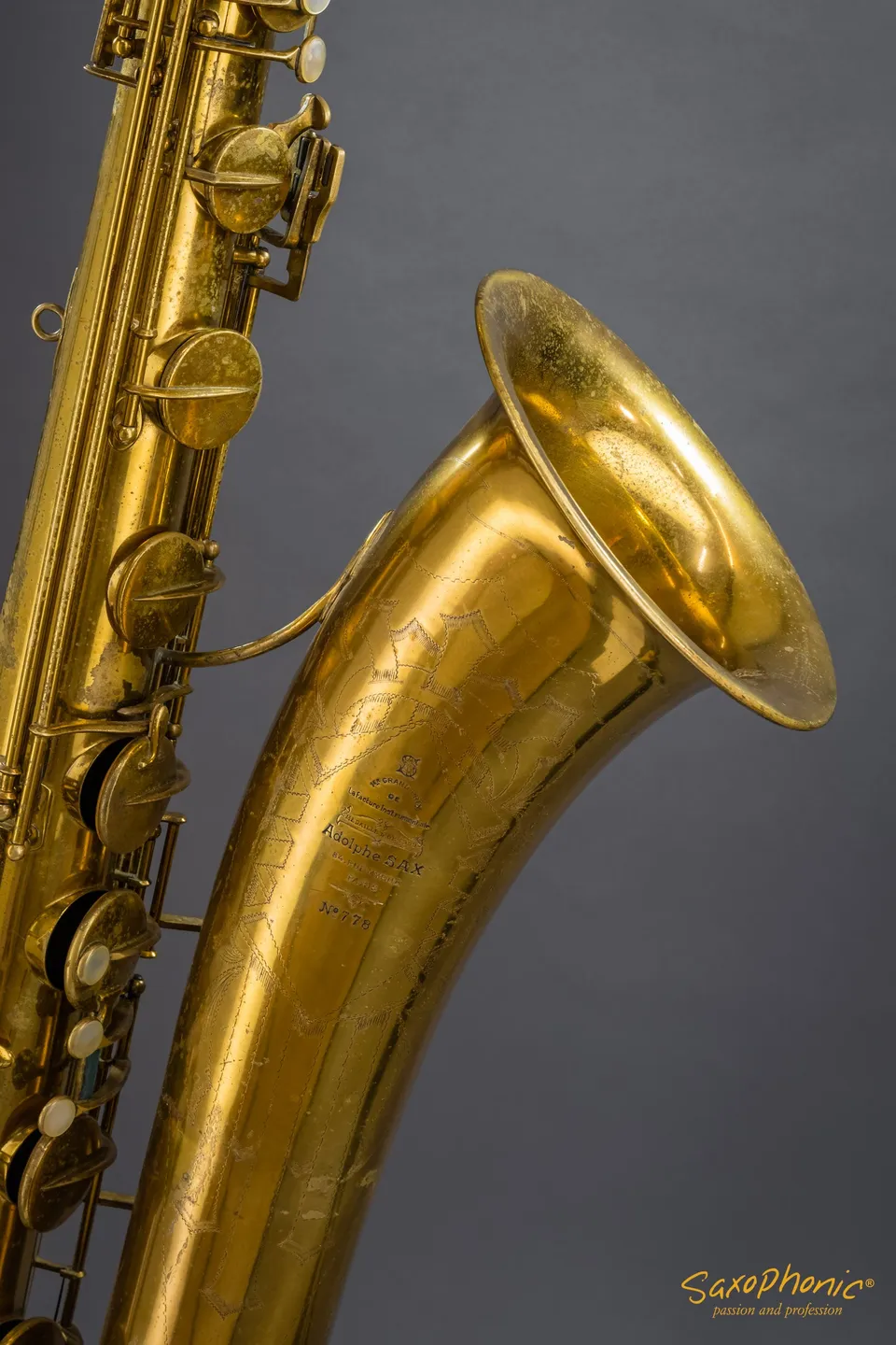 henri-selmer-paris-saxophone-baryton-adolphe-sax-1933-n-778-11283-verni-vintage image 1
