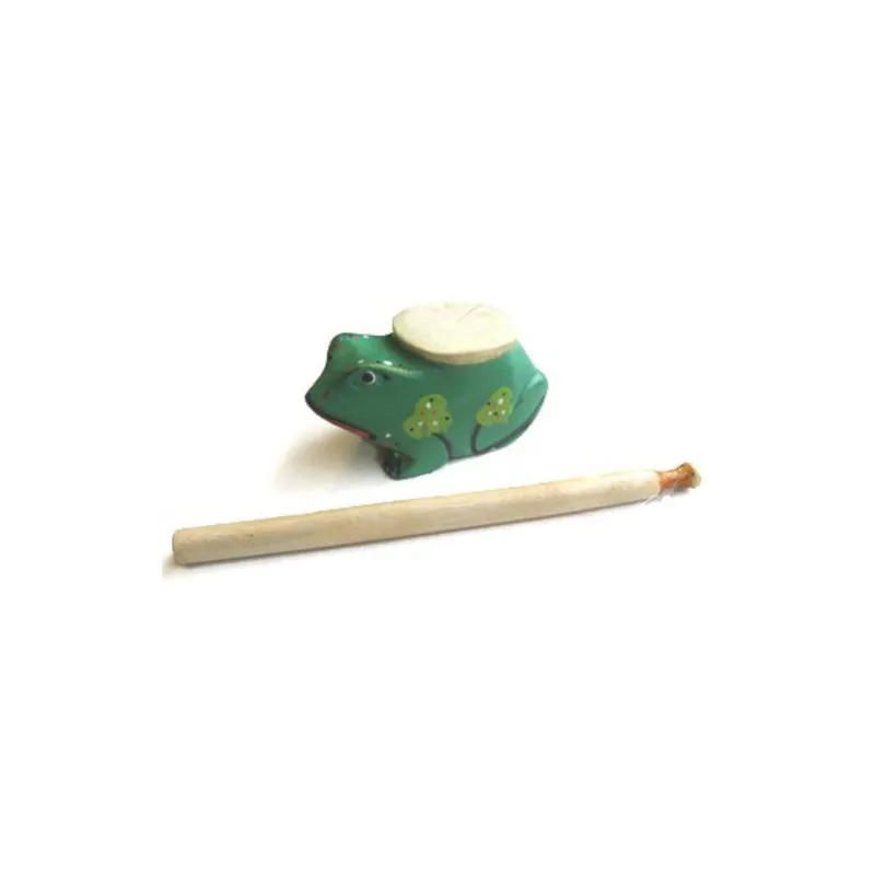 bergerault-taka-taka-grenouille-peint-percussion-effet-bois image 1