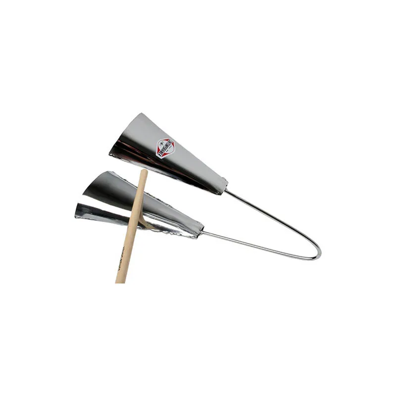 bergerault-elite-series-agogo-cowbell-double-m-tal-chrom-avec-batte image 1