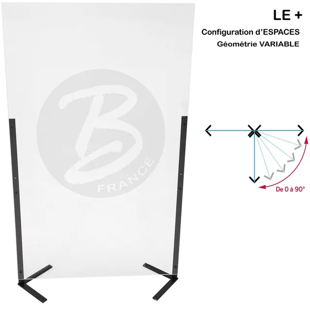 cloison-de-protection-modulable-transparente-bergerault-190-x-100-cm-concert-ser image 1