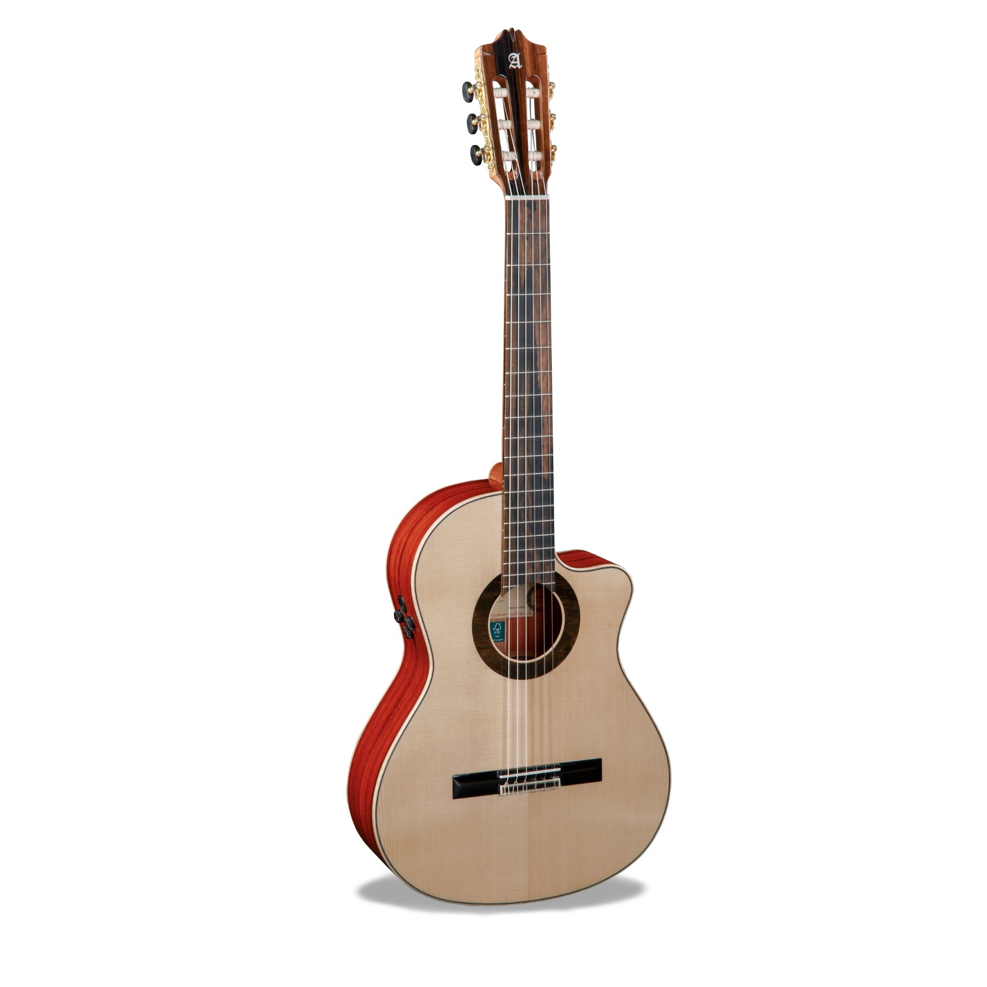 alhambra-guitarras-gs-cut-away-e8-guitare-semi-acoustique-pan-coup-green-sustain image 6