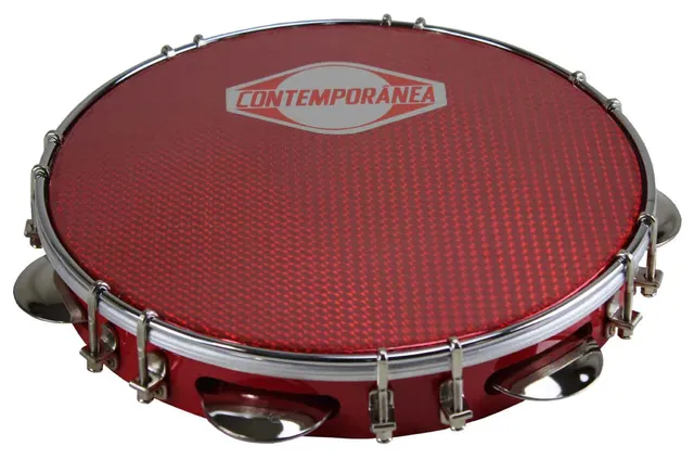 bergerault-pandeiro-pro-10-pouces-formica-rouge-tambourin-br-silien image 1