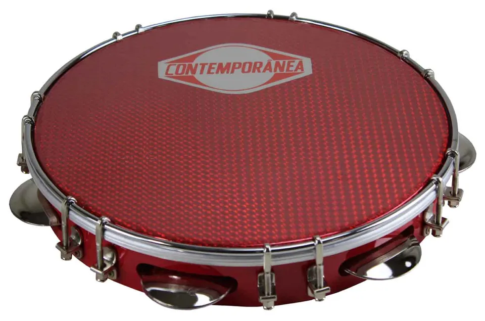 bergerault-pandeiro-pro-10-pouces-formica-rouge-tambourin-br-silien image 1